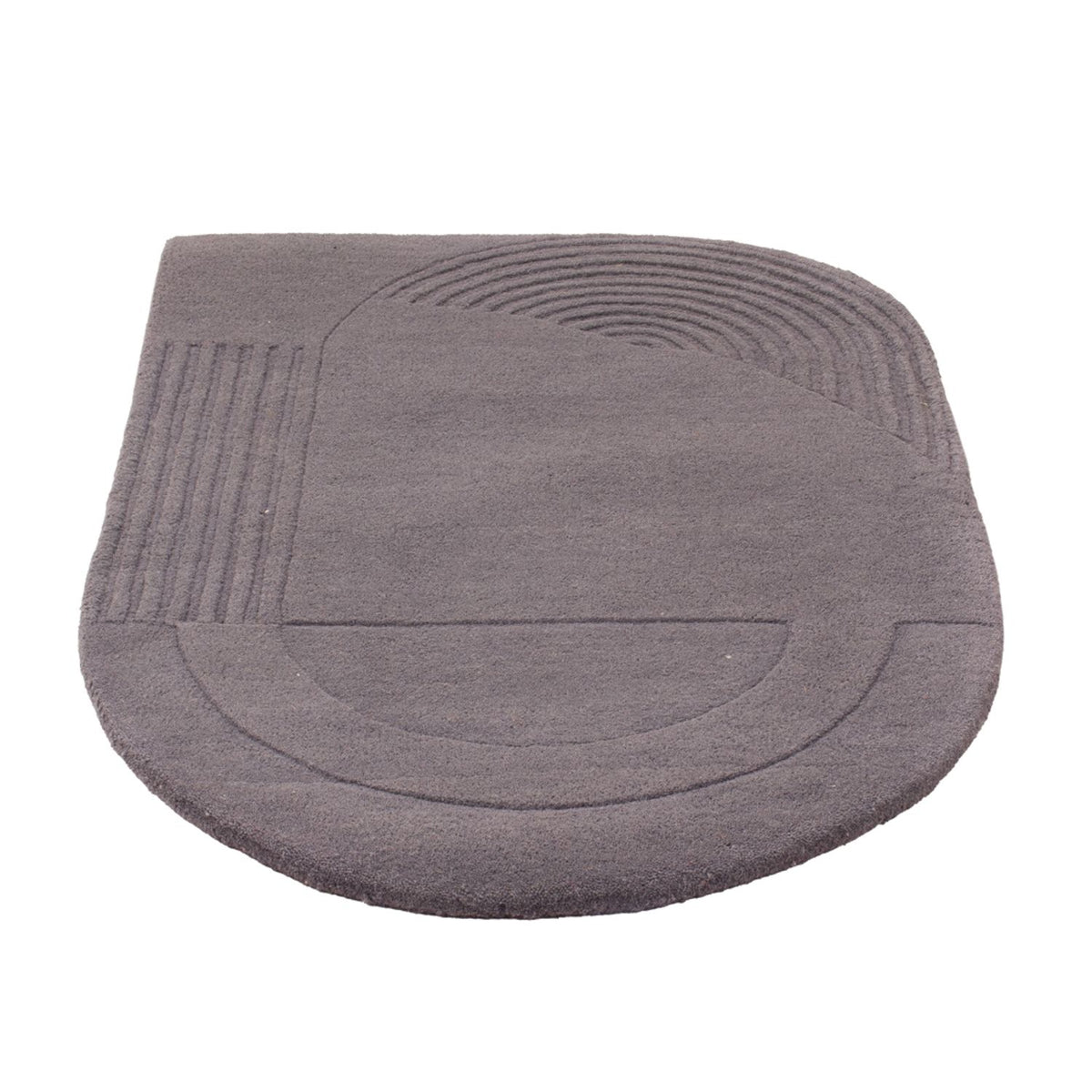 Wool Rug other shape  - 90 x 60 cm - grey