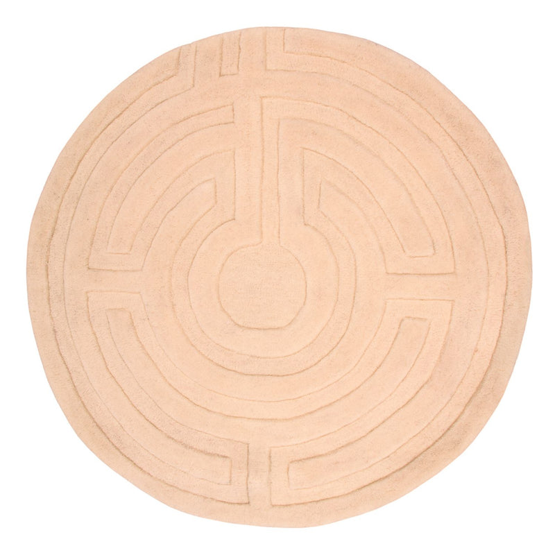 Wool Rug round  - 80 x 80 cm - beige