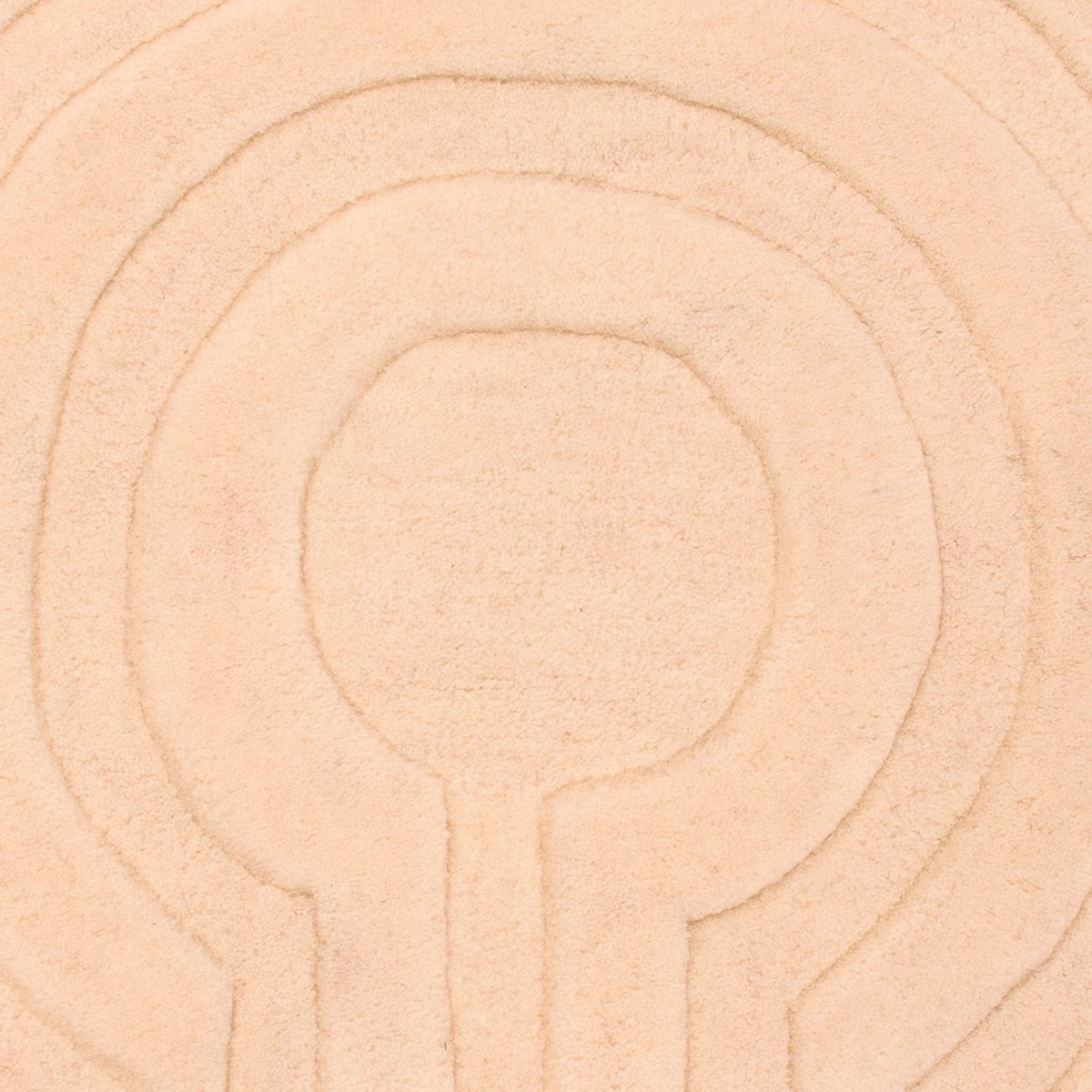 Wool Rug round  - 80 x 80 cm - beige