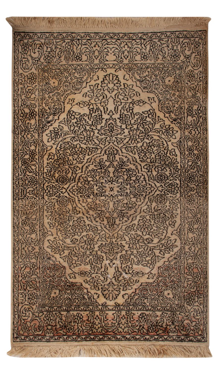Silk Rug - Kashmir Silk - 103 x 60 cm - beige