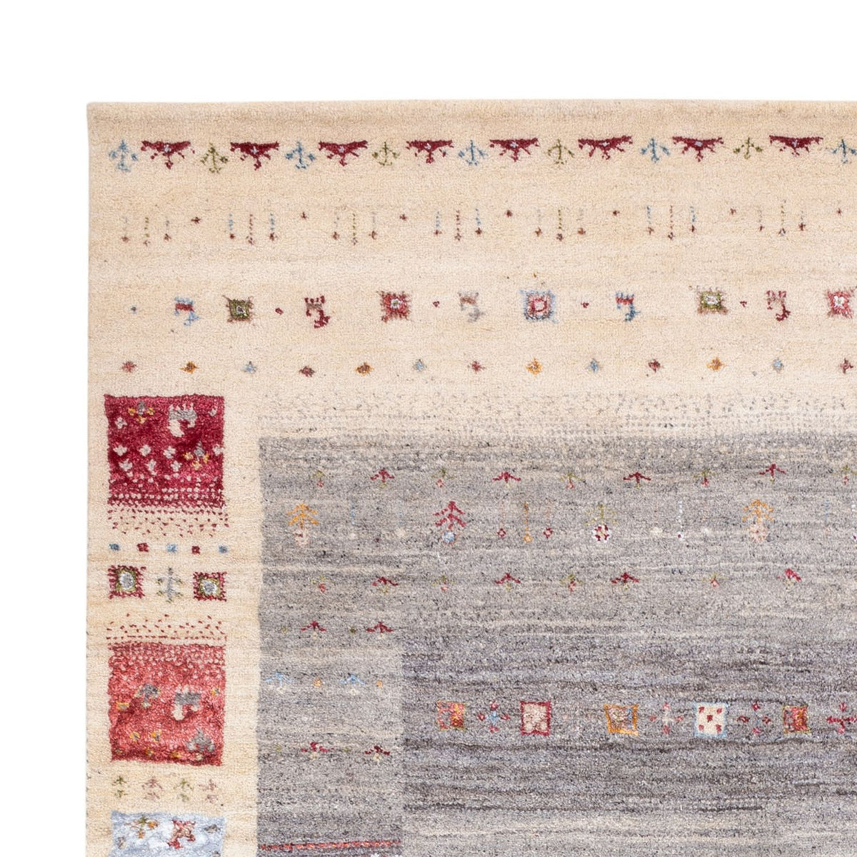 Gabbeh Rug - Loribaft Indus - 242 x 167 cm - natural