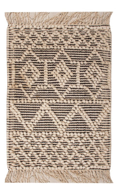 Wool Rug - 58 x 46 cm - black and white