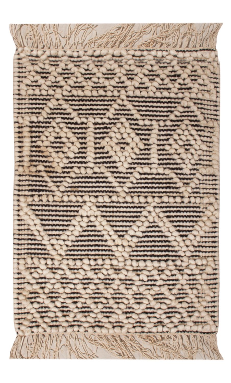 Wool Rug - 58 x 46 cm - black and white