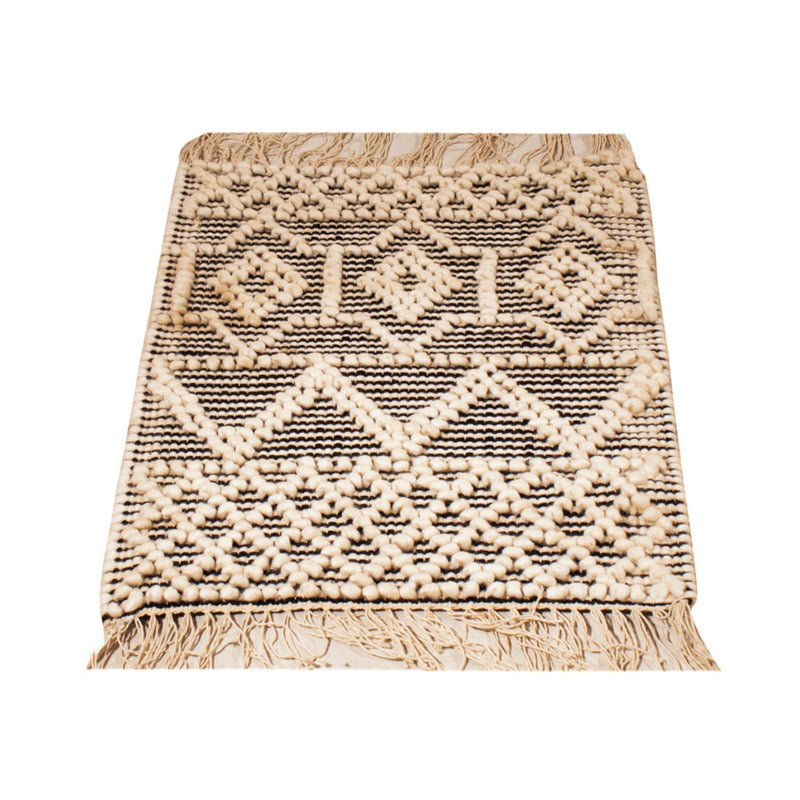 Wool Rug - 58 x 46 cm - black and white