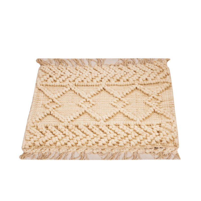 Wool Rug square  - 48 x 46 cm - cream