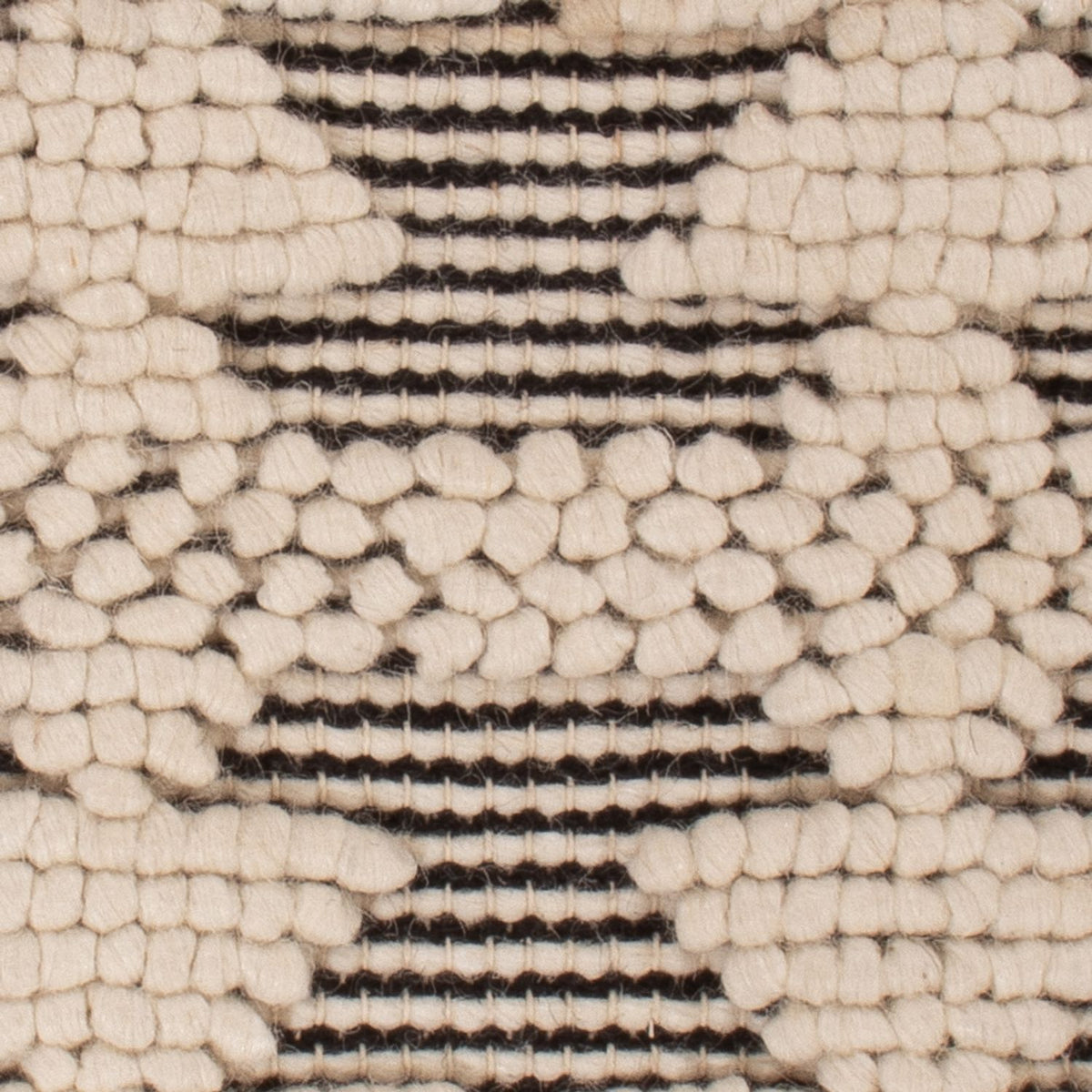 Wool Rug square  - 49 x 46 cm - black and white