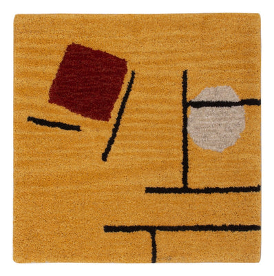 Wool Rug square  - 47 x 47 cm - gold