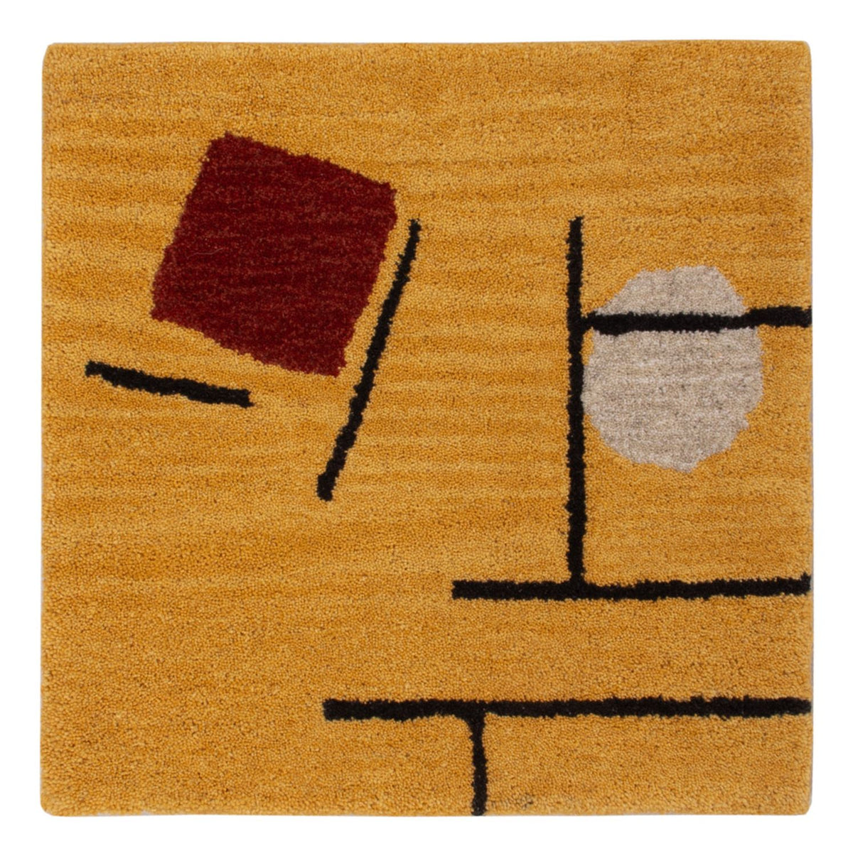 Wool Rug square  - 47 x 47 cm - gold