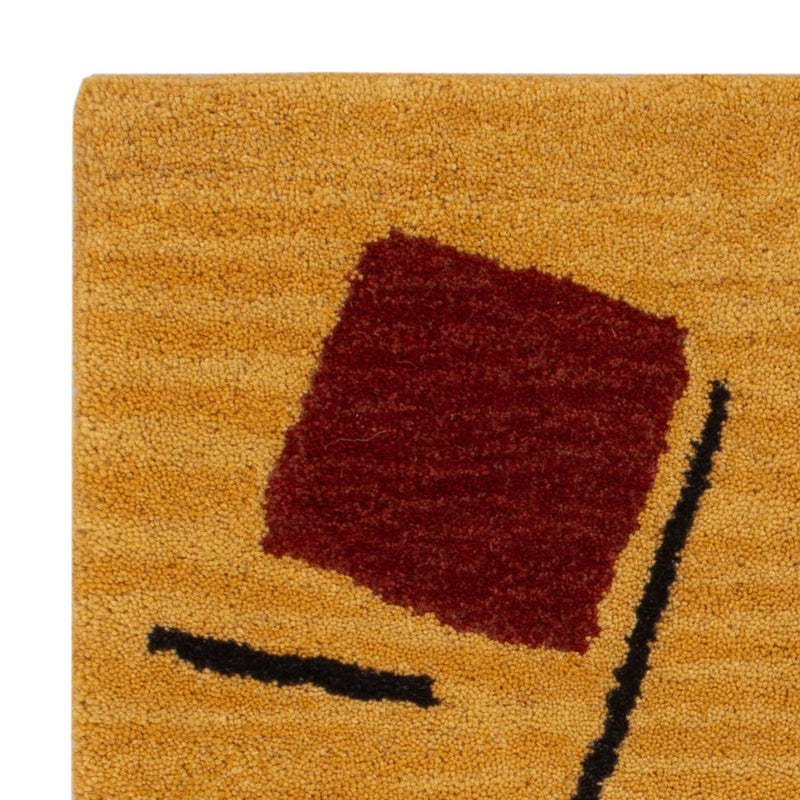 Wool Rug square  - 47 x 47 cm - gold