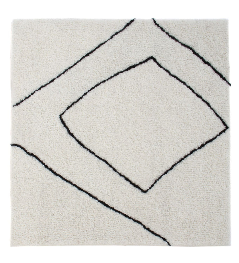 Wool Rug square  - 62 x 62 cm - light grey