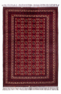 Afghan Rug - Bukhara - 280 x 188 cm - dark red