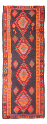 Runner Kelim Rug - Old - 385 x 145 cm - multicolored