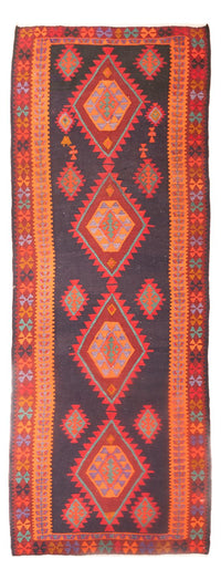 Runner Kelim Rug - Old - 385 x 145 cm - multicolored