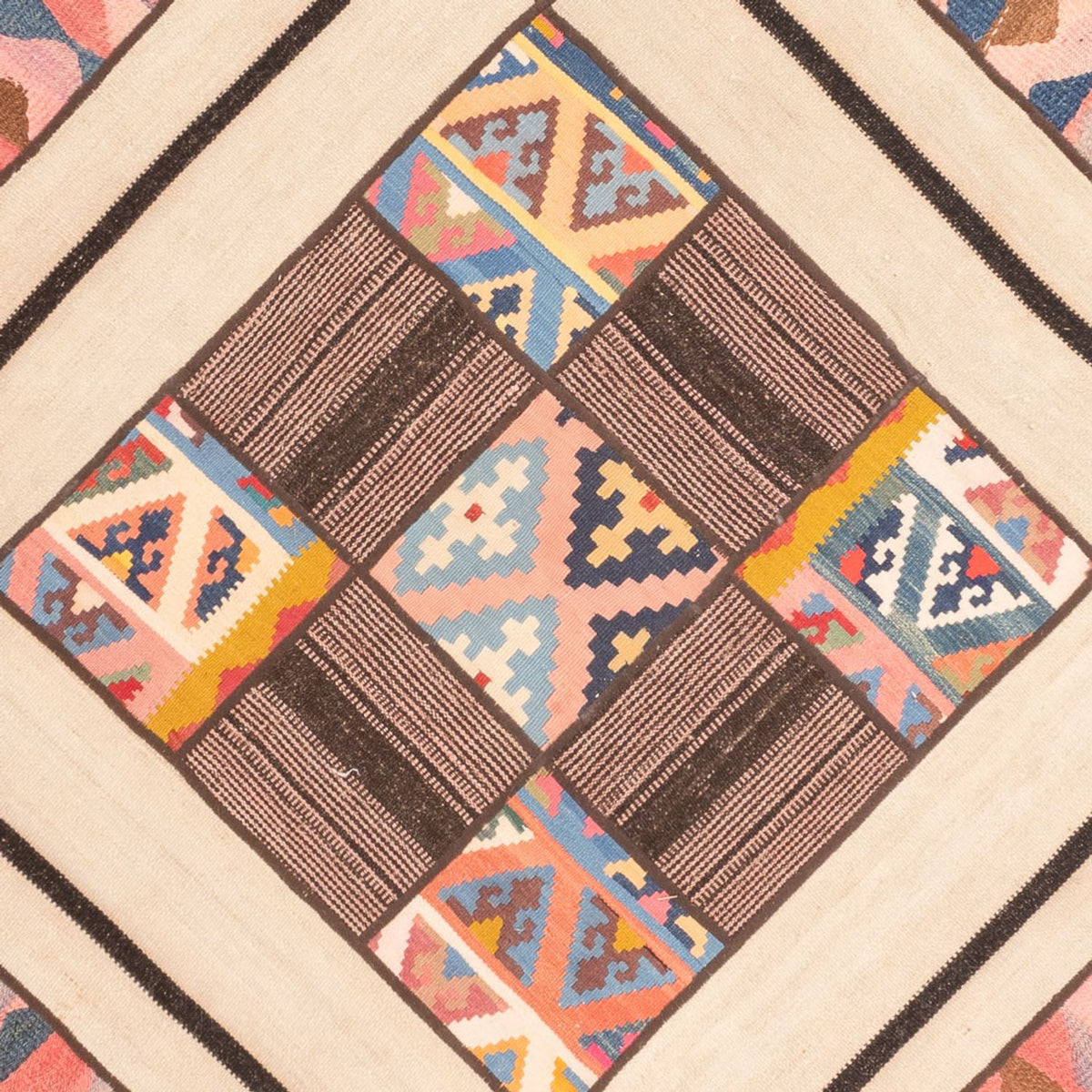 Runner Patchwork Rug - 230 x 160 cm - multicolored