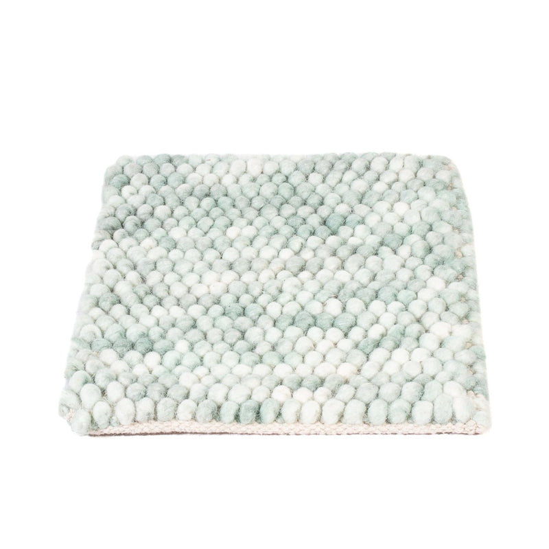 Wool Rug square  - 30 x 30 cm - light green