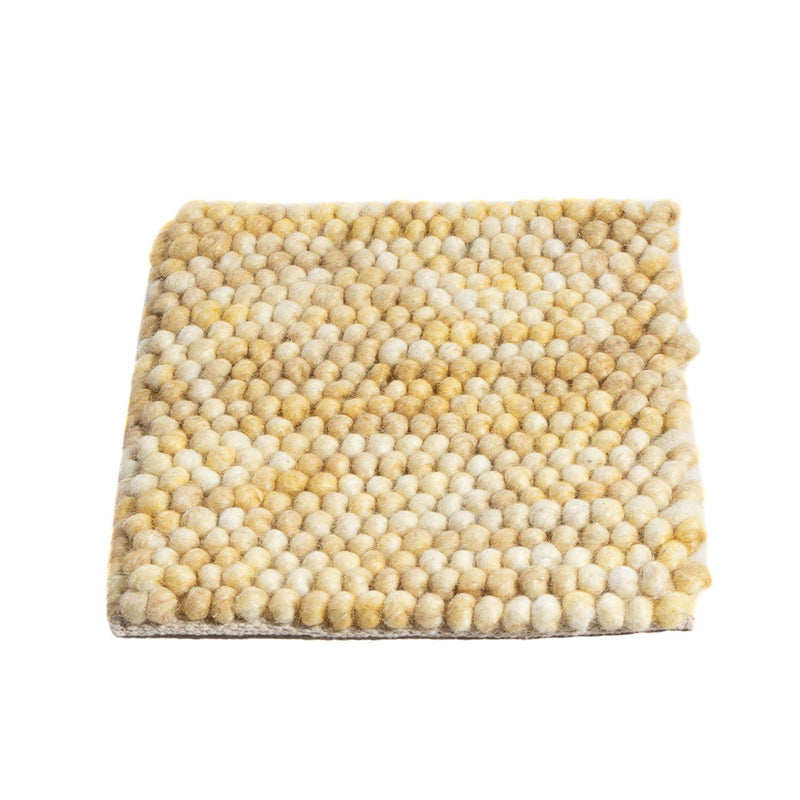 Wool Rug square  - 32 x 32 cm - light beige