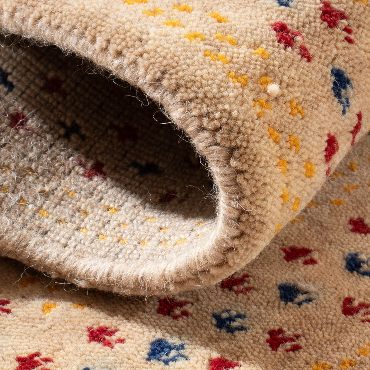 Gabbeh Rug - Loribaft Softy - 90 x 60 cm - light beige