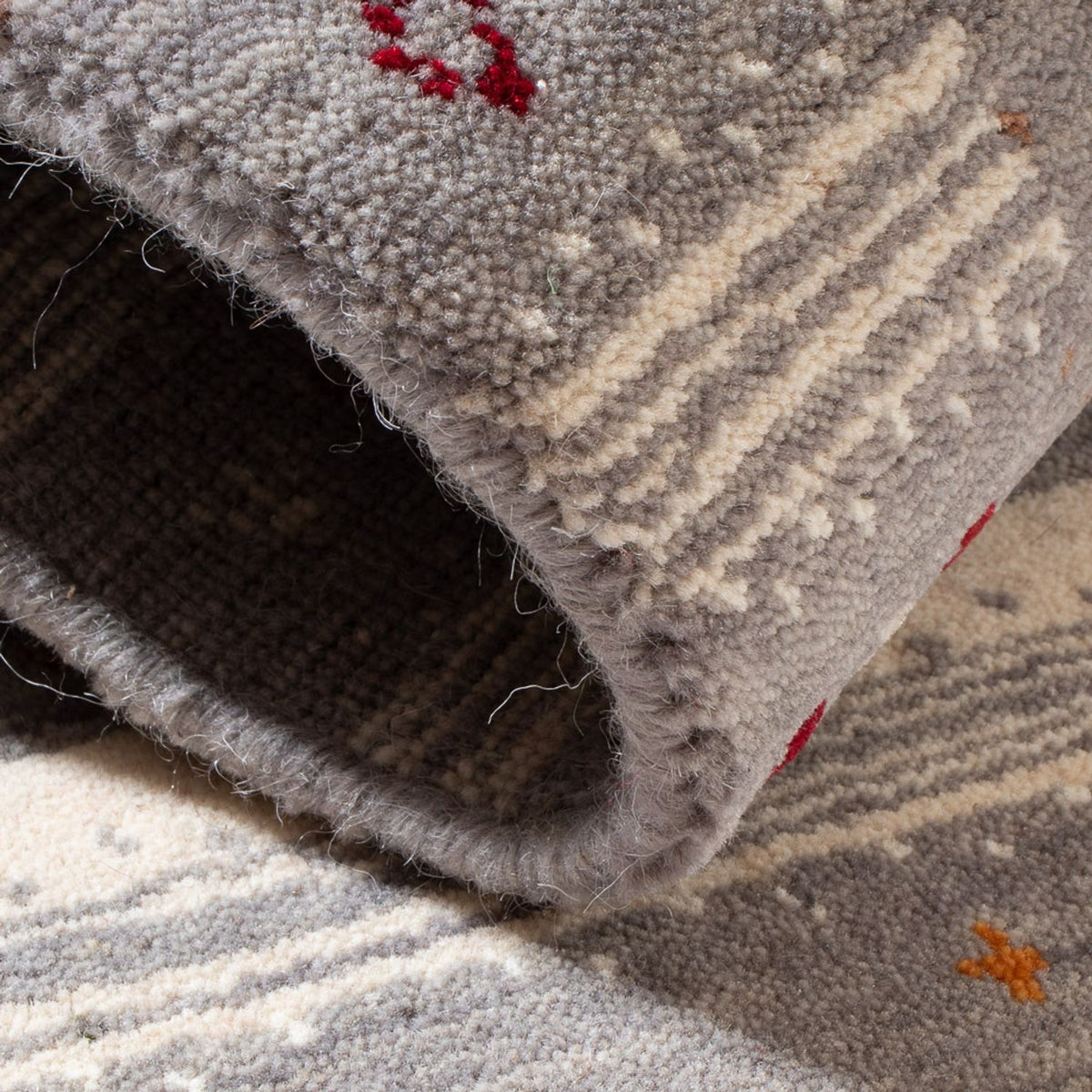 Gabbeh Rug - Loribaft Softy - 90 x 60 cm - dark beige