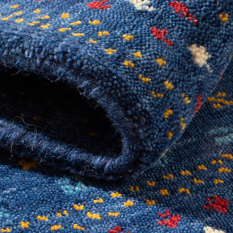 Wool Rug - 90 x 60 cm - dark blue