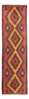 Runner Kelim Rug - Old - 423 x 140 cm - dark red