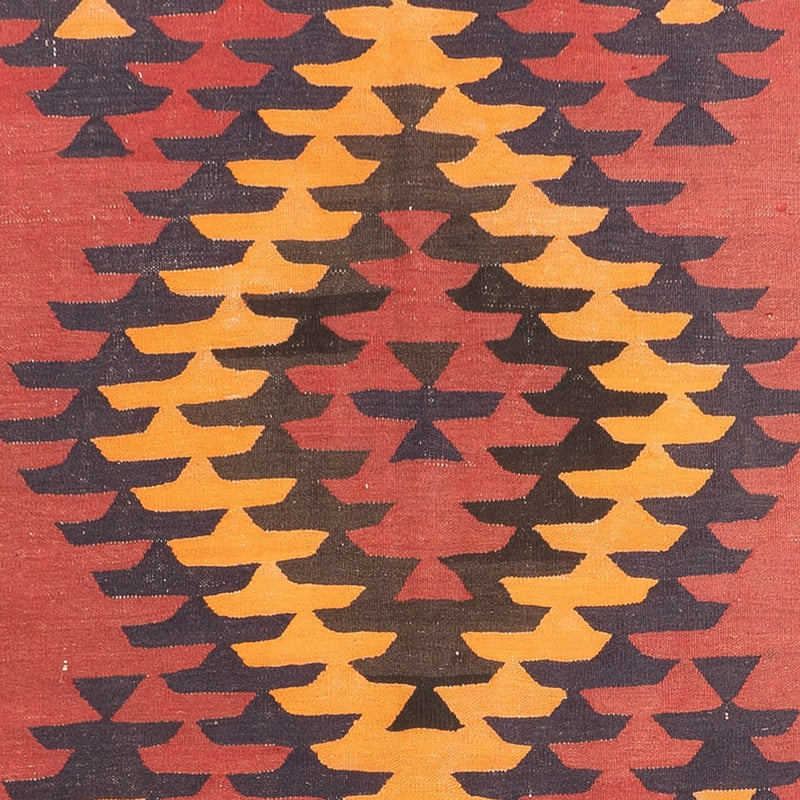 Runner Kelim Rug - Old - 423 x 140 cm - dark red