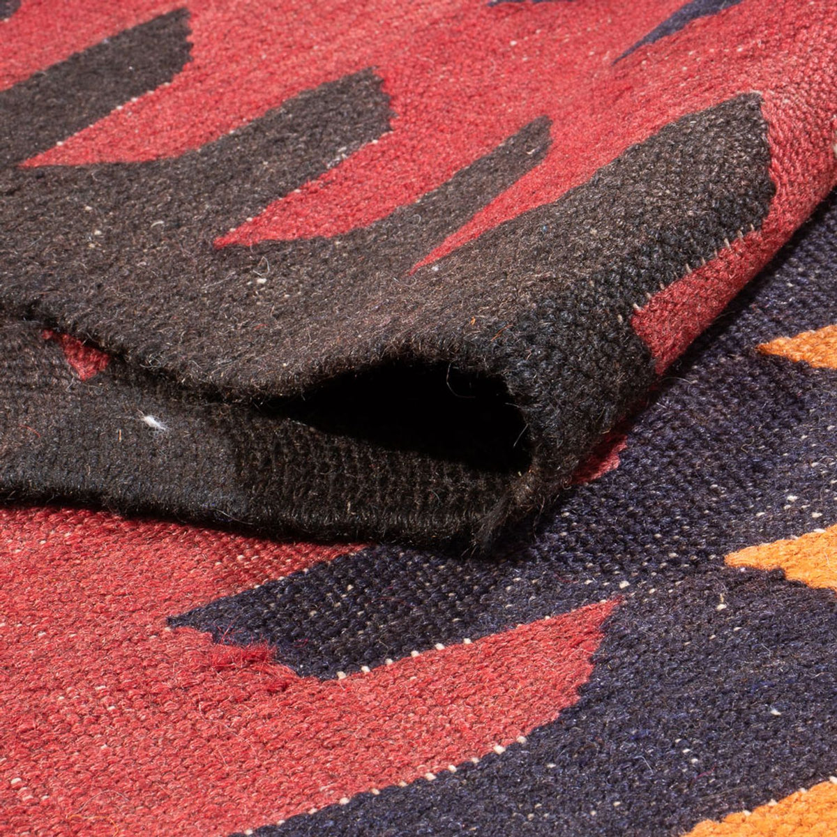 Runner Kelim Rug - Old - 423 x 140 cm - dark red