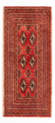 Turkaman Rug - 100 x 50 cm - dark red