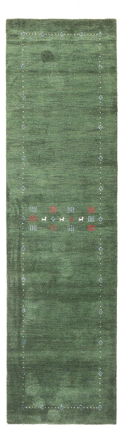 Runner Gabbeh Rug - Indus - 300 x 80 cm - green