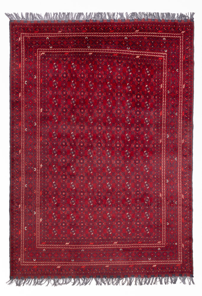 Afghan Rug - Bukhara - 281 x 193 cm - red