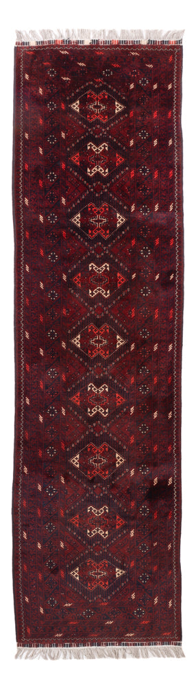 Runner Afghan Rug - 293 x 78 cm - red
