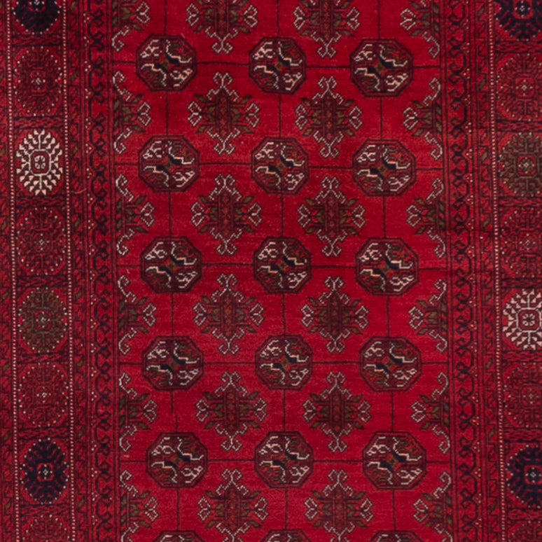 Runner Afghan Rug - Bukhara - 296 x 78 cm - red