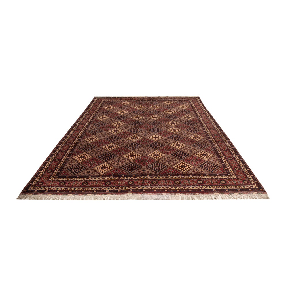Runner Afghan Rug - 403 x 296 cm - dark beige