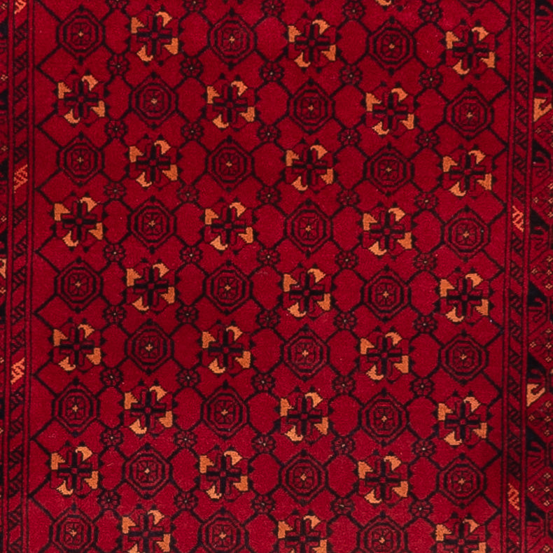 Runner Afghan Rug - Bukhara - 273 x 86 cm - red