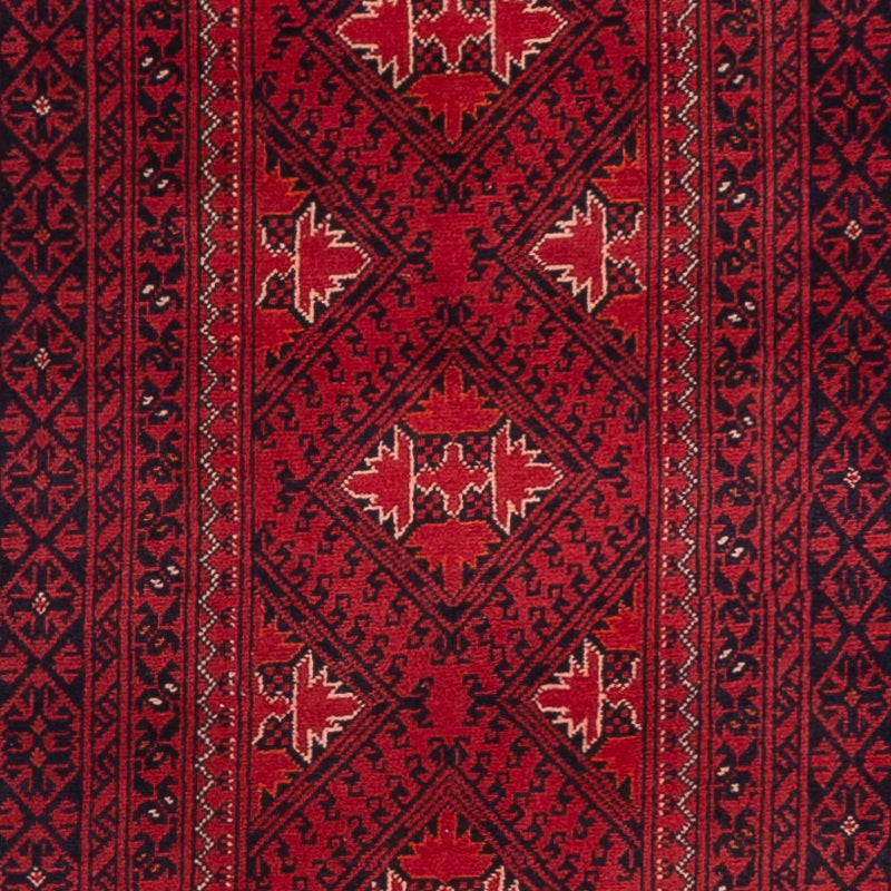 Runner Afghan Rug - 390 x 77 cm - red