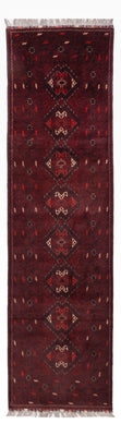 Runner Afghan Rug - 295 x 79 cm - red