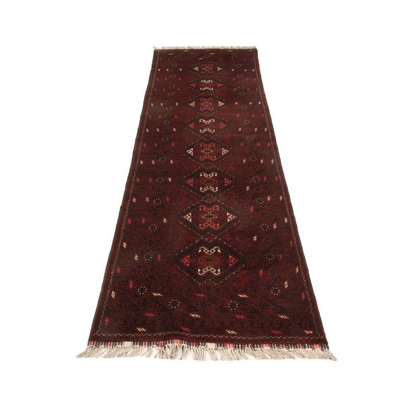 Runner Afghan Rug - 295 x 79 cm - red