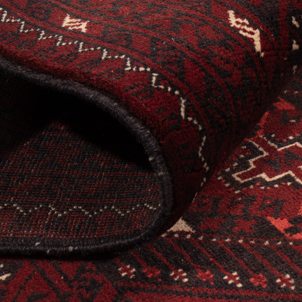 Runner Afghan Rug - 300 x 79 cm - red