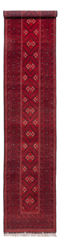 Runner Afghan Rug - 388 x 77 cm - red
