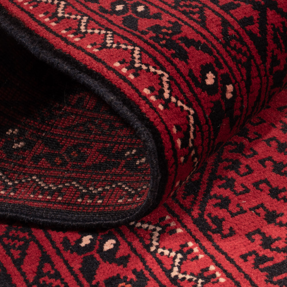 Runner Afghan Rug - 388 x 77 cm - red