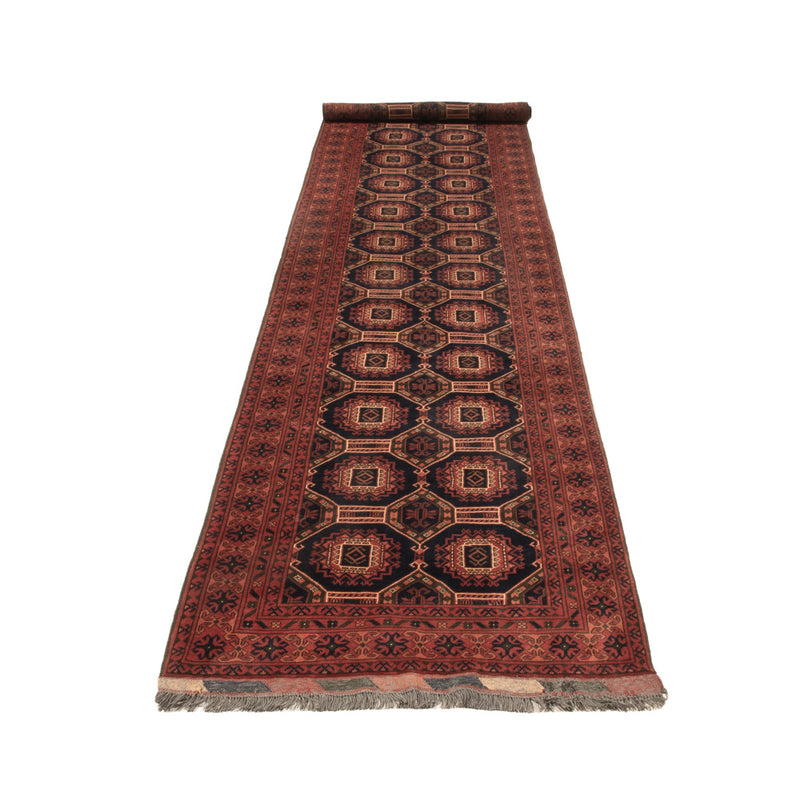 Runner Afghan Rug - 409 x 86 cm - dark beige