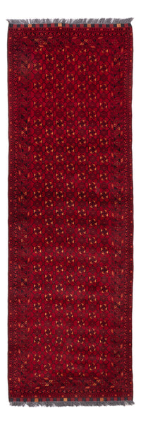 Runner Afghan Rug - 277 x 89 cm - red