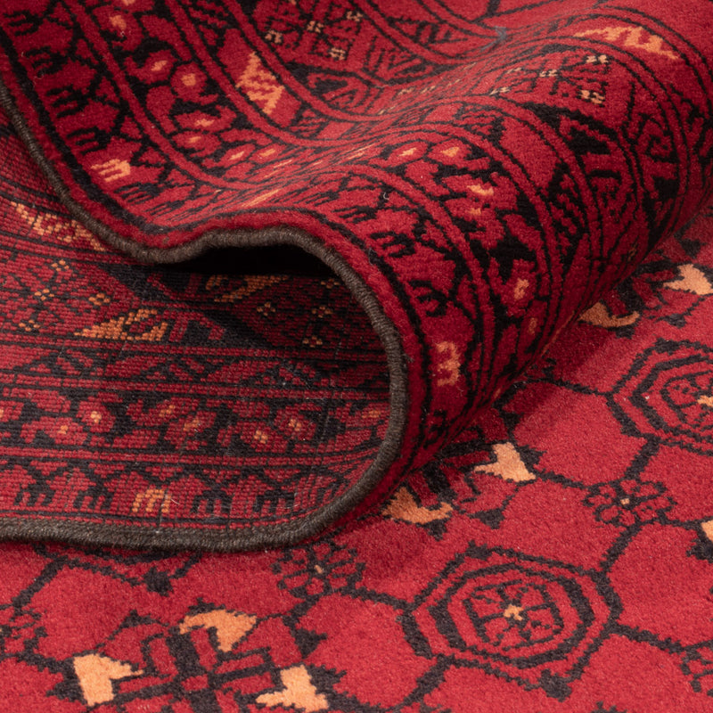 Runner Afghan Rug - 277 x 89 cm - red
