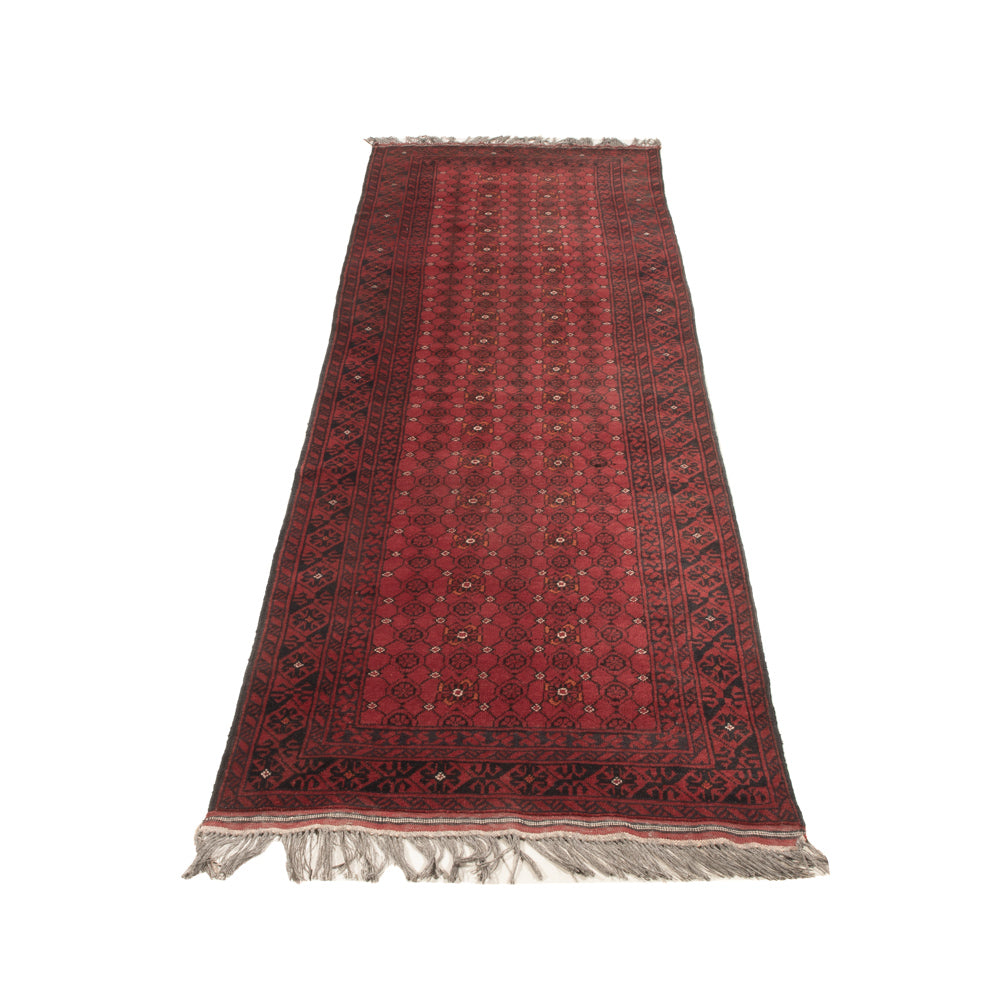 Runner Afghan Rug - Bukhara - 285 x 78 cm - red