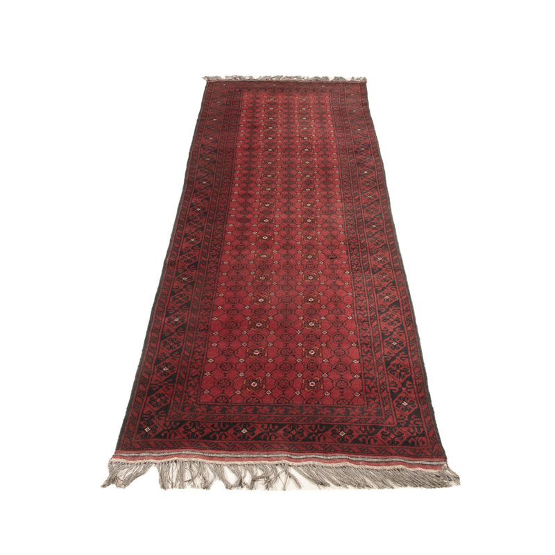 Runner Afghan Rug - Bukhara - 285 x 78 cm - red