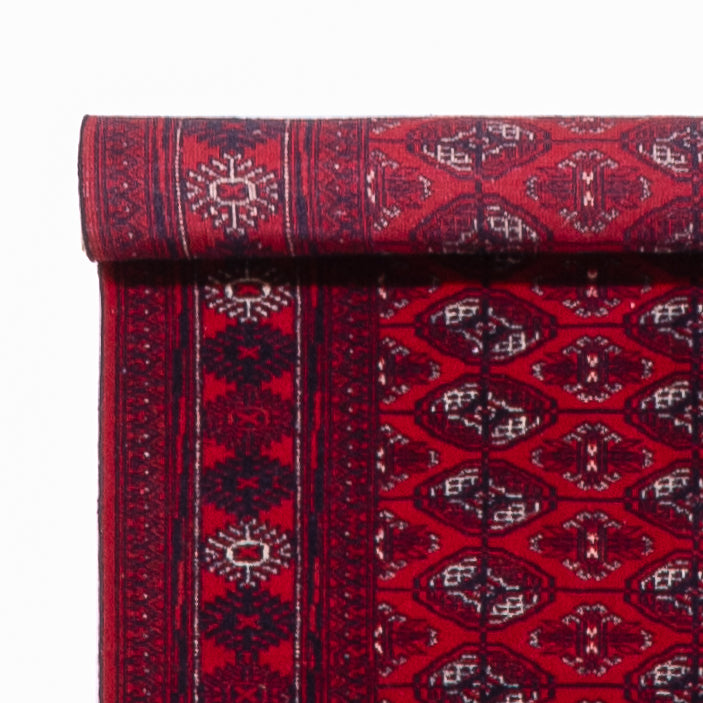 Runner Turkaman Rug - 396 x 87 cm - red