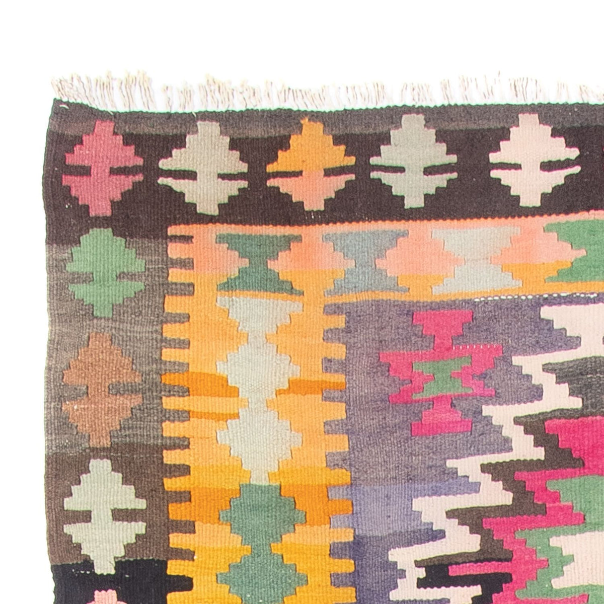 Runner Kelim Rug - Old - 360 x 147 cm - multicolored