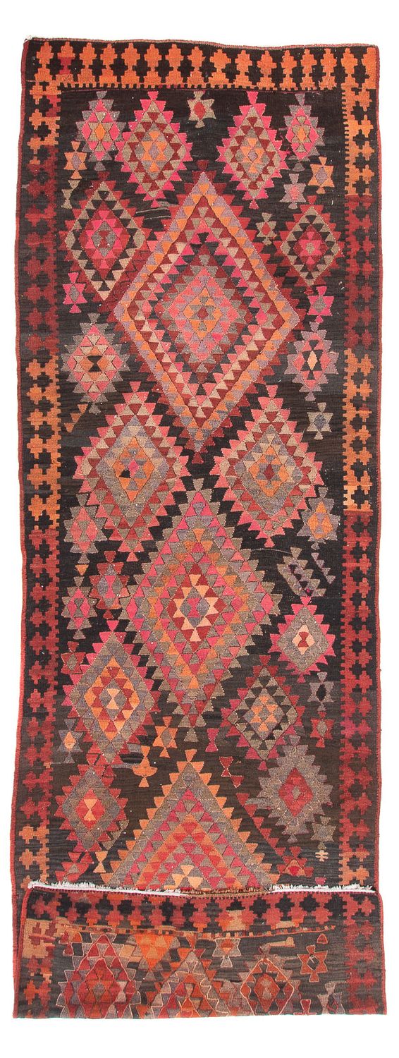 Runner Kelim Rug - Old - 460 x 143 cm - multicolored