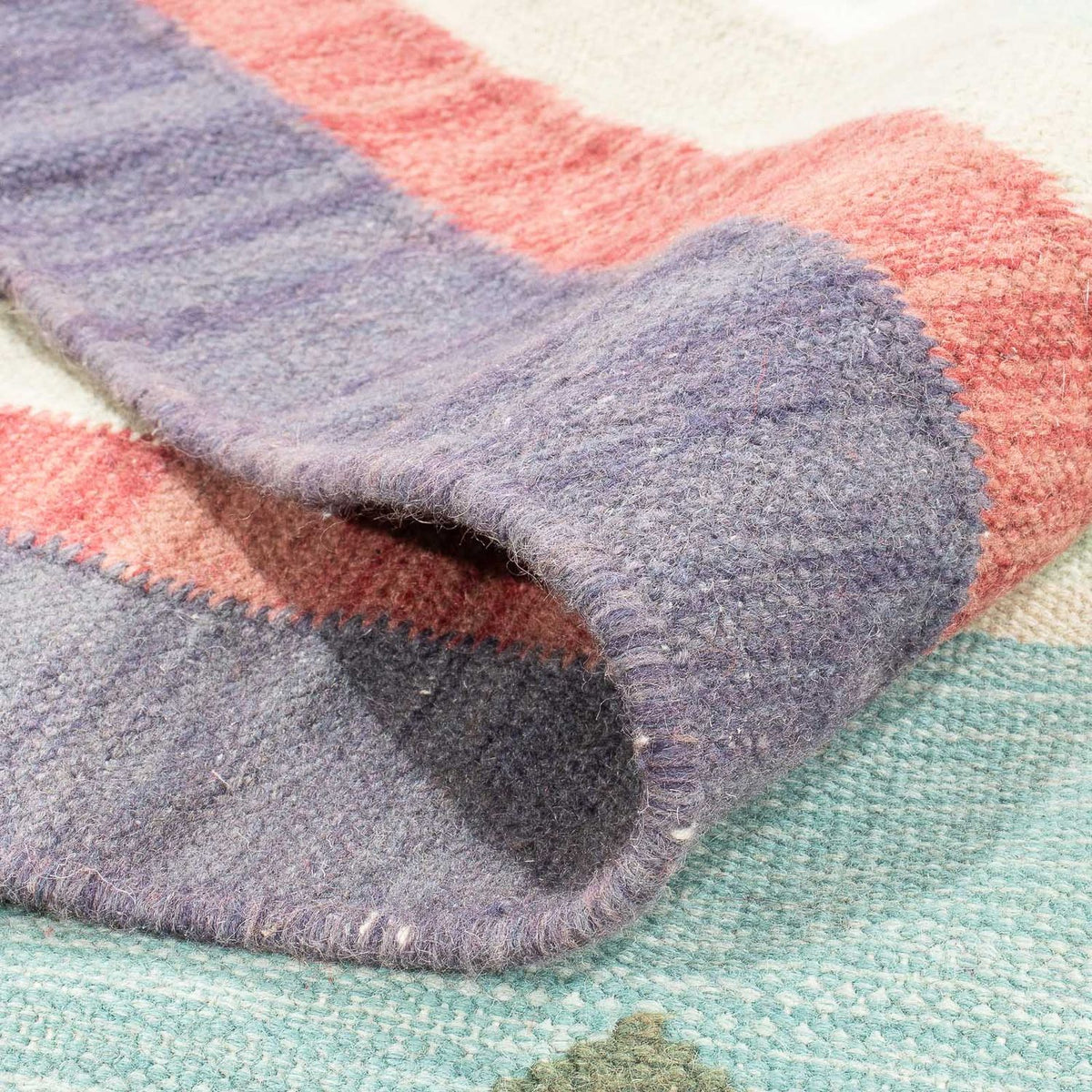 Kelim Rug - Trendy - 240 x 200 cm - light blue