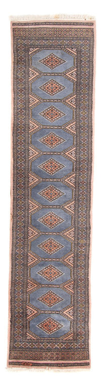 Runner Pakistani Rug - 325 x 80 cm - light blue