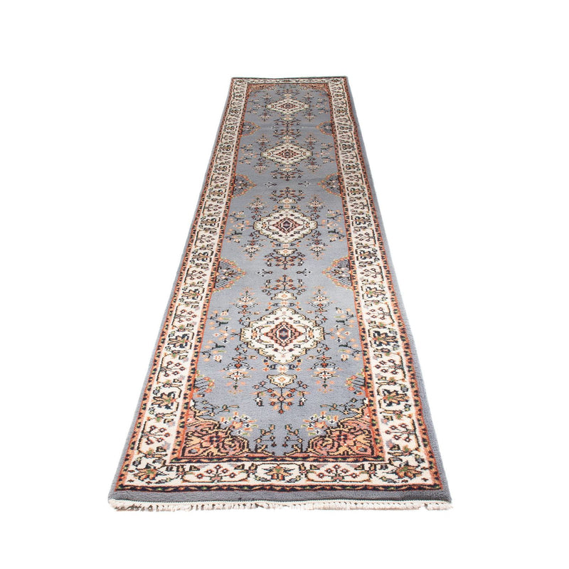 Runner Oriental Rug - Indus - 400 x 80 cm - light blue